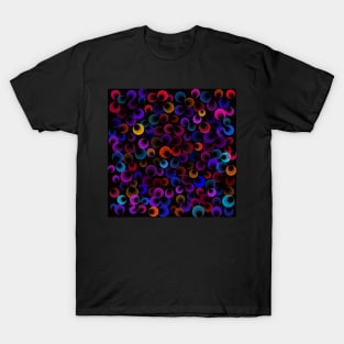 Colorful Circles on Black T-Shirt